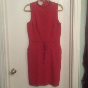 Burnt orange straight line drawstring dress